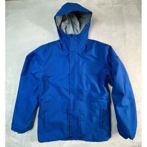 BONFIRE Snowboarding Co ARC Mens S Jacket Blue Pinstripe Hooded Thick